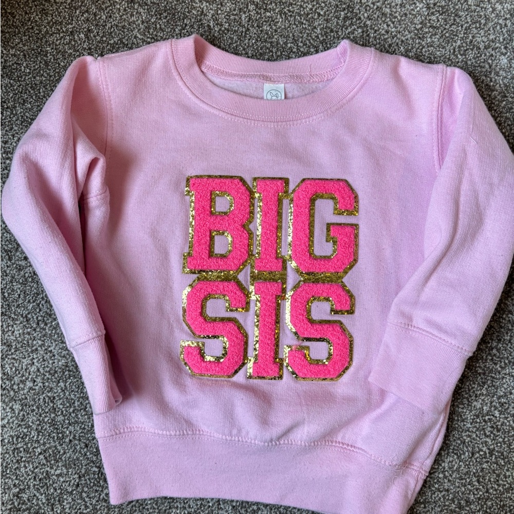 Pink and Gold 'Big Sis' Sweatshirt